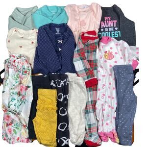 Carters Baby Girls 3M Lot of 14 Pants Shirts Pajamas Long Sleeve Fall Winter